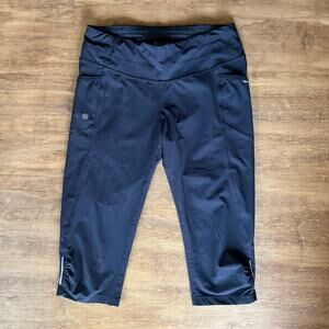 Athleta Women’s Small Be Free Knicker Capri Leggings - Black Gray - Athleisure